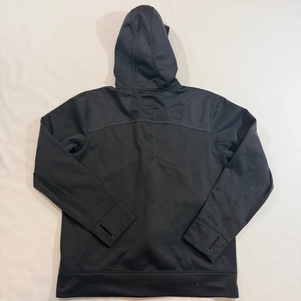 The North Face Full Zip Hoodie Men Large Black Thumbhole Fleece CBE6